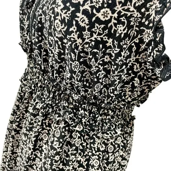 Max Studio Women's Black & White Crepe Tiered Casual Summer Maxi Dress Sz Small - Picture 5 of 8